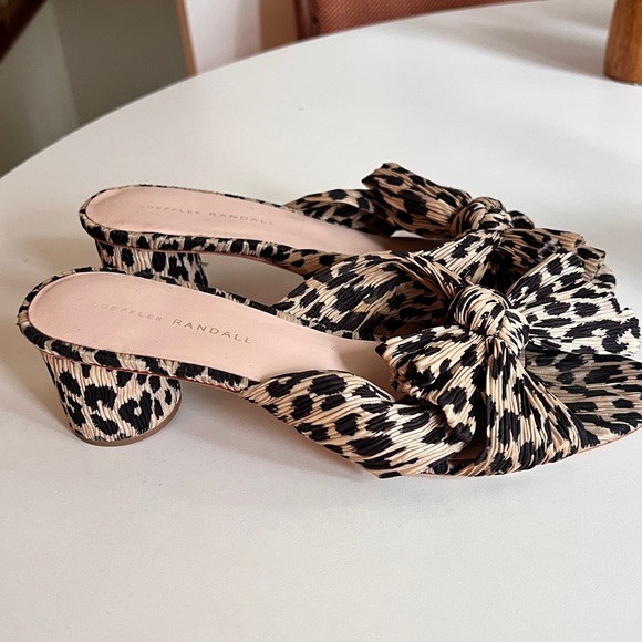 Loeffler Randall Black and Cream Bow Mules - Picture 2 of 5